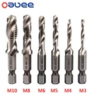 6 шт. шестигранный хвостовик с титановым покрытием винт из быстрорежущей стали резьба метрическое сверло под Метчик бит винтовой станок составной кран м3 M4 M5 M6 M8 M10 ручной инструмент