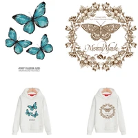 butterfly stickers set iron on transfer patches heat press appliqued on clothes diy patch t shirt heat transfer washable parches
