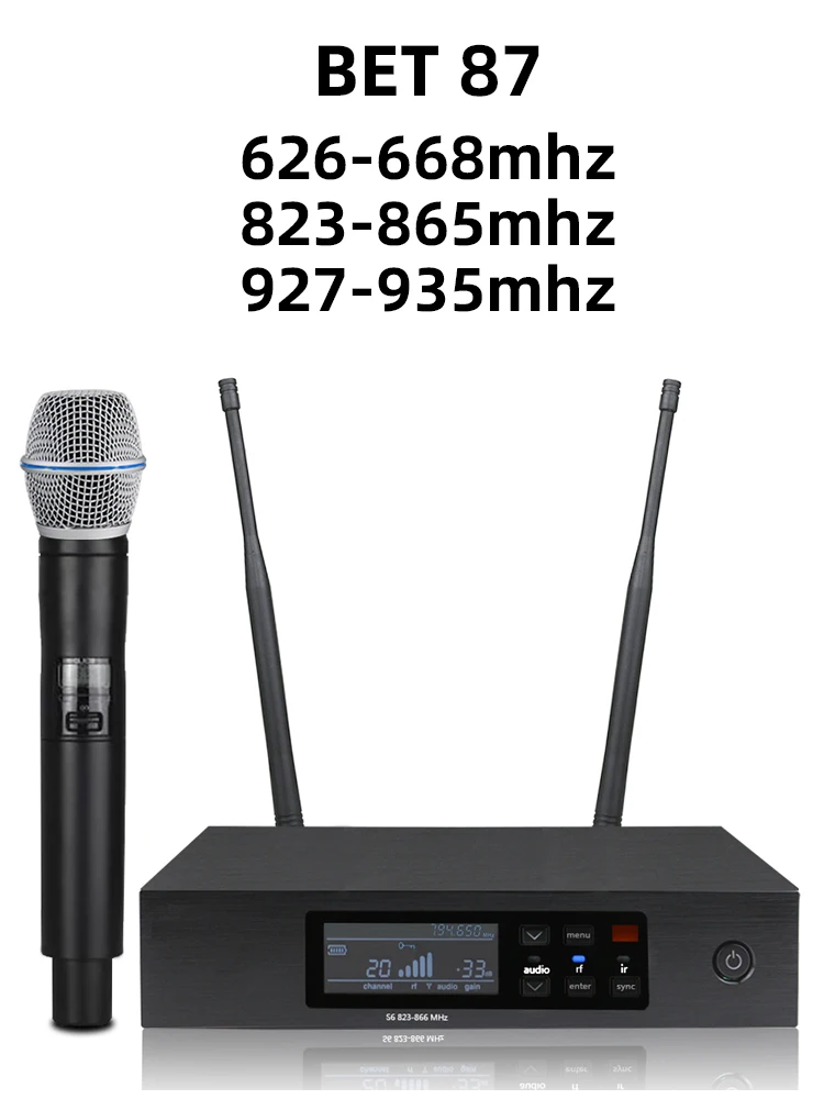 

New!NTBD Digital Diversity Professional Uhf Dual Wireless Microphone for Karaoke QLXD4 BET87A Stage Performances