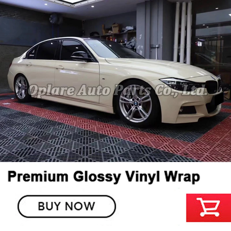 Высококачественная блестящая виниловая пленка цвета хаки Миланская бежевая