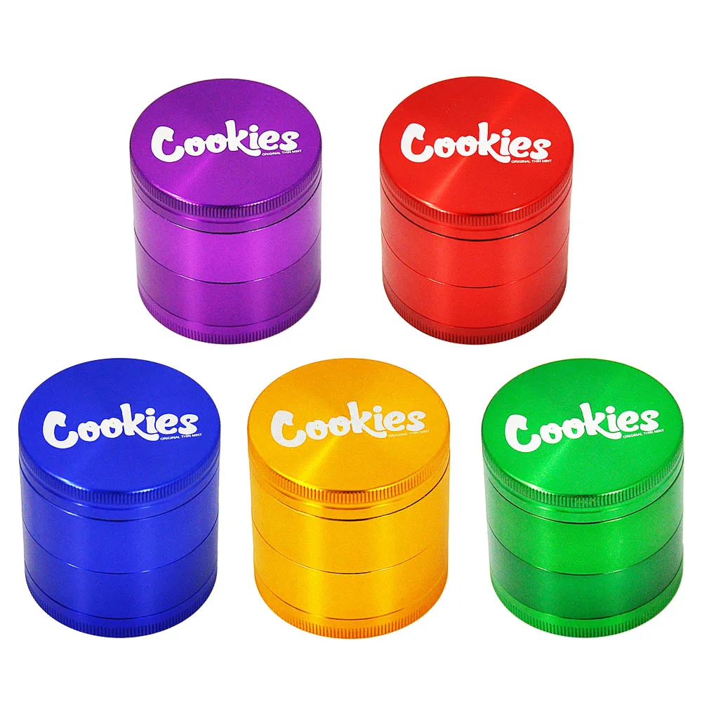 

1pc New cookies cigarette grinder 4-layer tobacco herb grinder reusable grinders for smoking herbe travel alloy weed grinder
