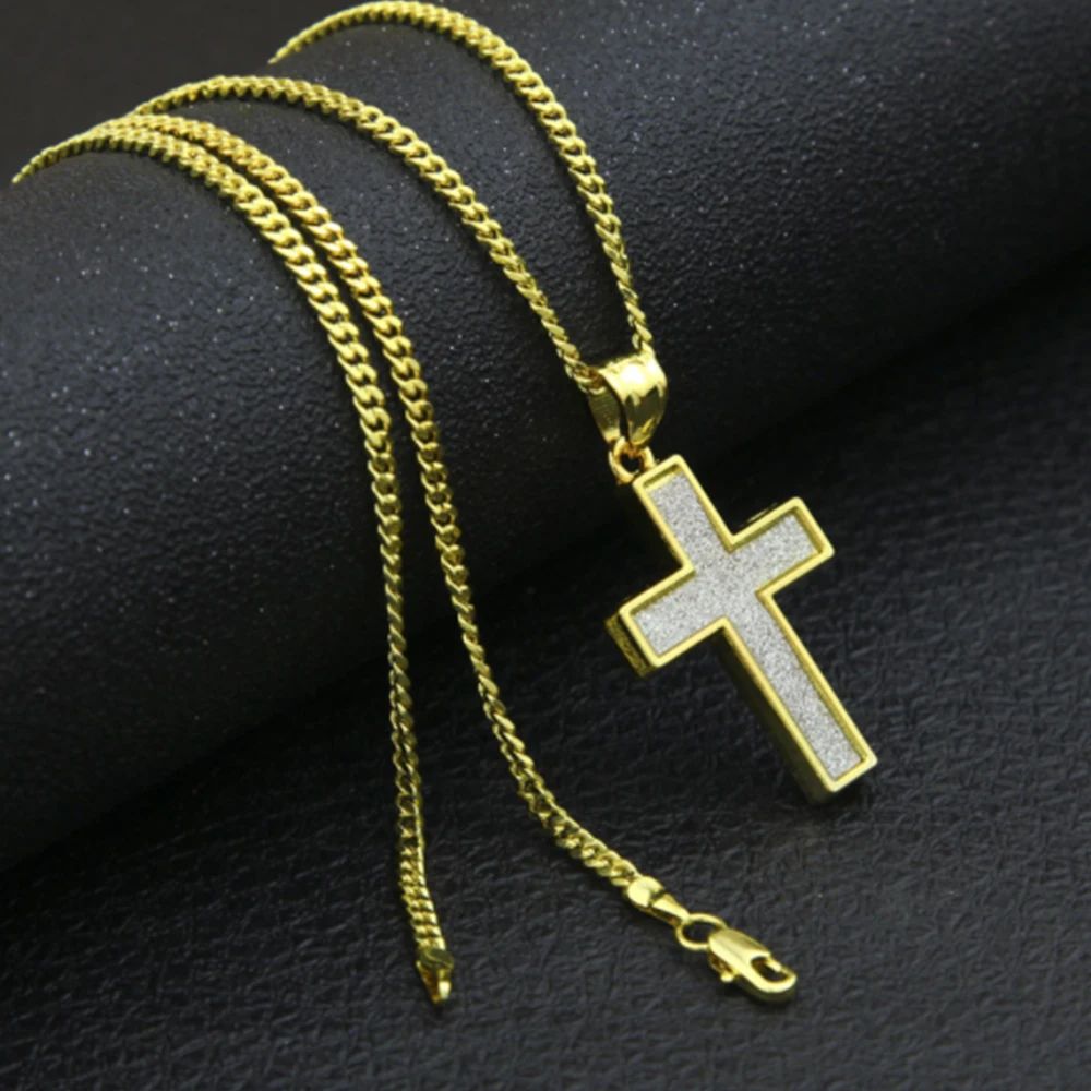 Хип-Хоп Мужская наклейка крест кулон ожерелье blingbling кубинская цепь мужская мода
