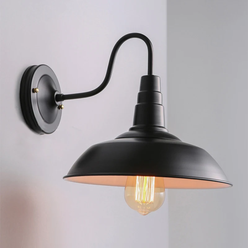 

Wall Mount Lampshade Hanging Lamp Light Vintage Style Black Industrial Cover\\t
