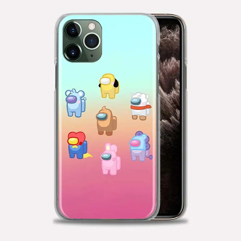 

Cute Among Us Bumper Case For iPhone 11 Pro Max 12 Pro X XS Max XR 7 8 6 6S Plus SE Hard PC Protective Phone Bags Cover Coque