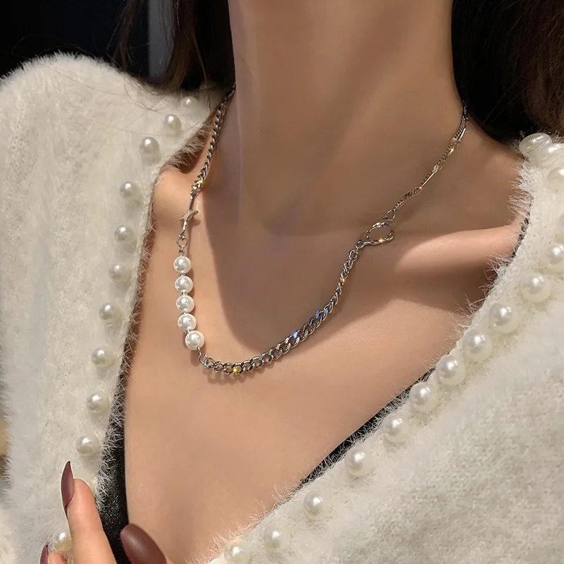 

Vintage Pearl Choker Necklace For Women Fashion Summer White Imitation Pearl Necklaces Heart Elegant Wedding Jewelry Drop Ship