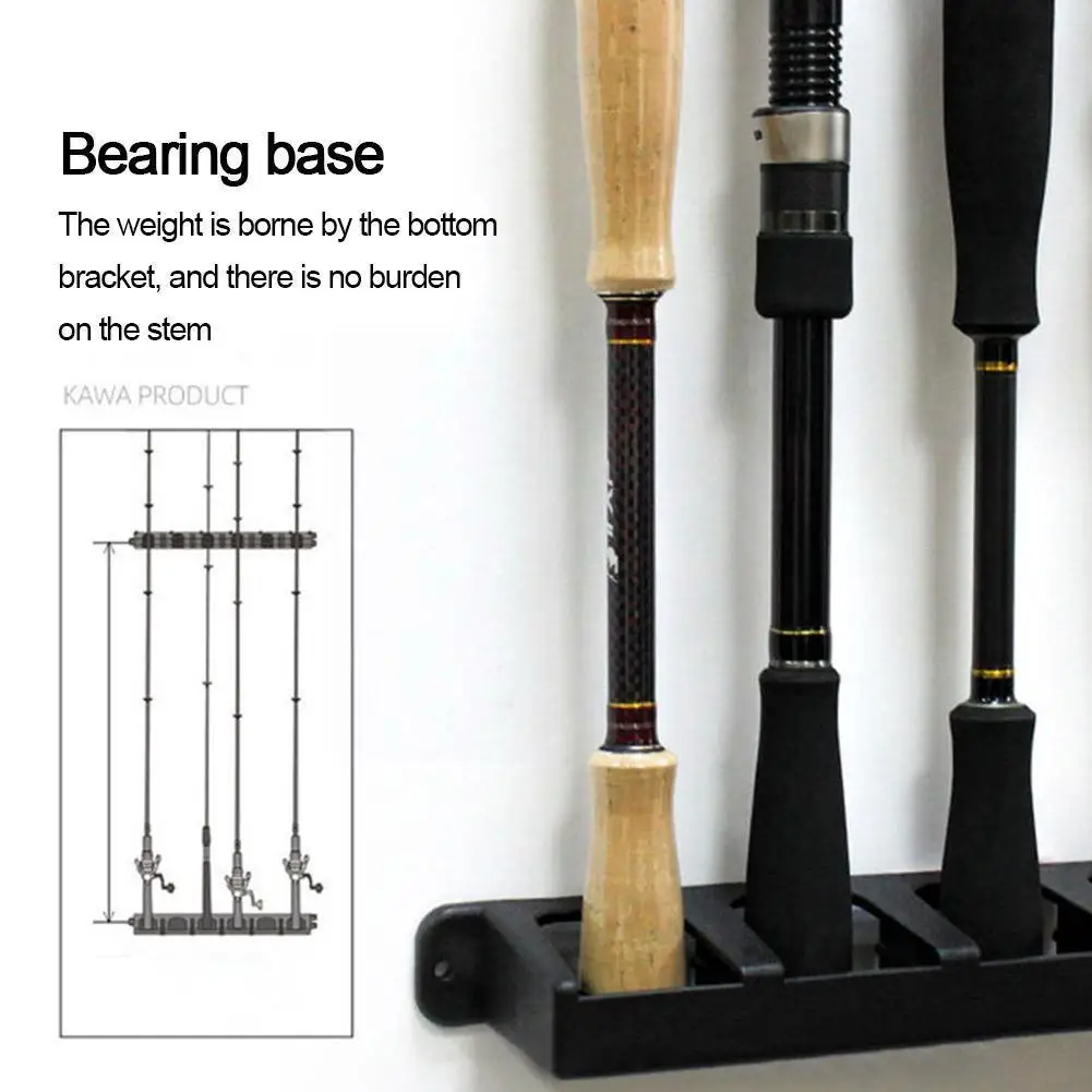 

Fishing Rod Holder Vertical 6-rod Rack Fishing Pole Holder Rod Holders Wall Mount Modular For Garage T9r2