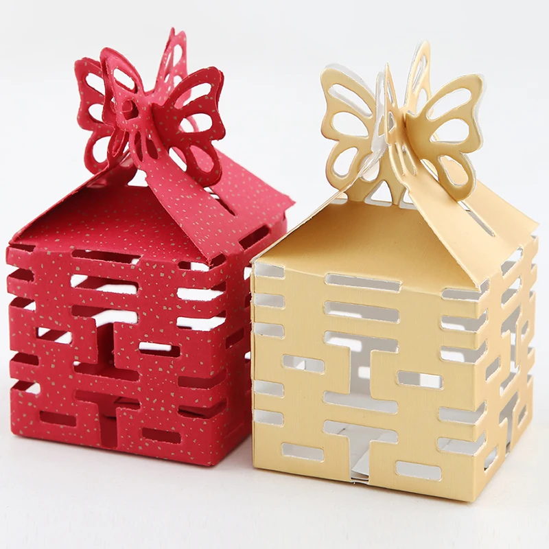 100 шт. двойное счастье конфеты Коробки подарок Свадебная вечеринка свадебные