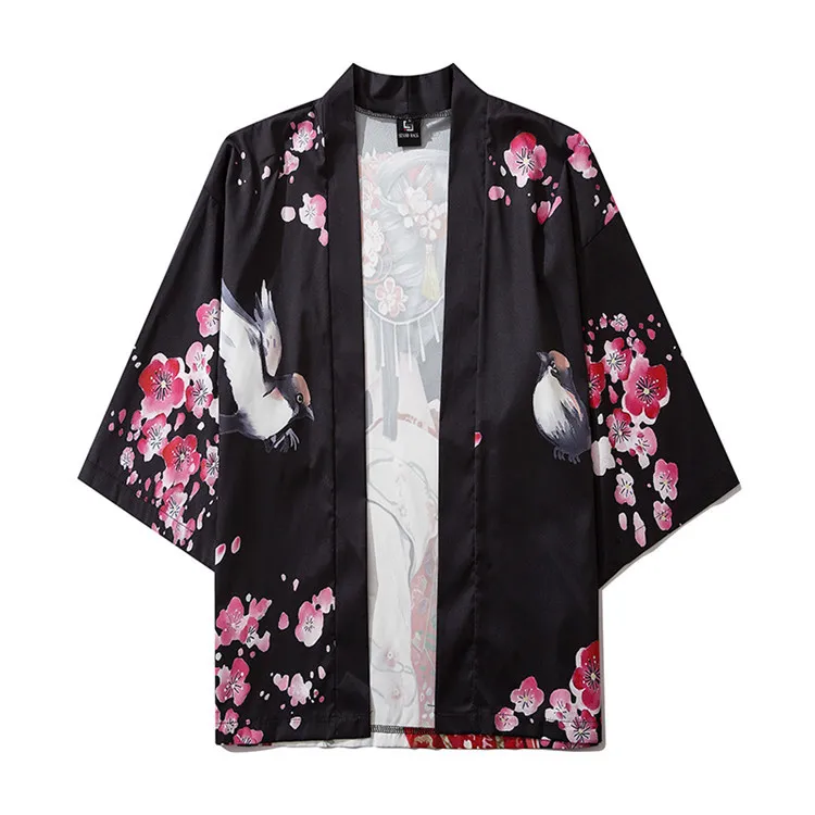 

Yukata Women Blouse Kimono Blouse Beauty Geisha Japanese Haori Floral Print Women Shirt Summer Sunscreen Tops Japan Kimono