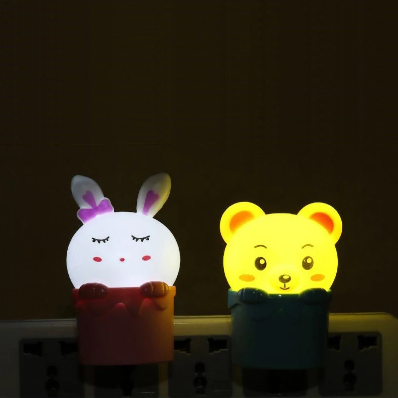 Светодиодный ночник с вилкой европейского стандарта 220 В перем. Тока светильник