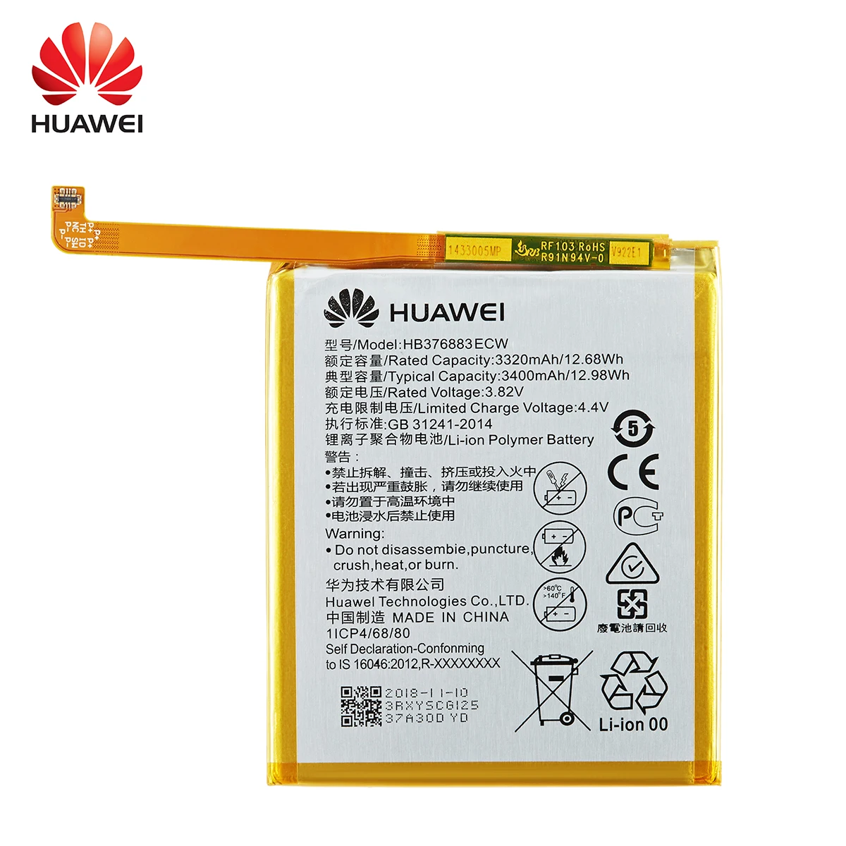 Huawei-bater&iacute;a HB376883ECW original, 100% mAh, para tel&eacute;fono m&oacute;vil HUAWEI P9 Plus, herramientas, 3400-3