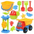 Набор летних детских игрушек для пляжа, автомобильные песочные часы, лопатка, ведро, полив с сетчатой сумкой, пляжные игрушки, забавные пляжные игрушки для отдыха на открытом воздухе