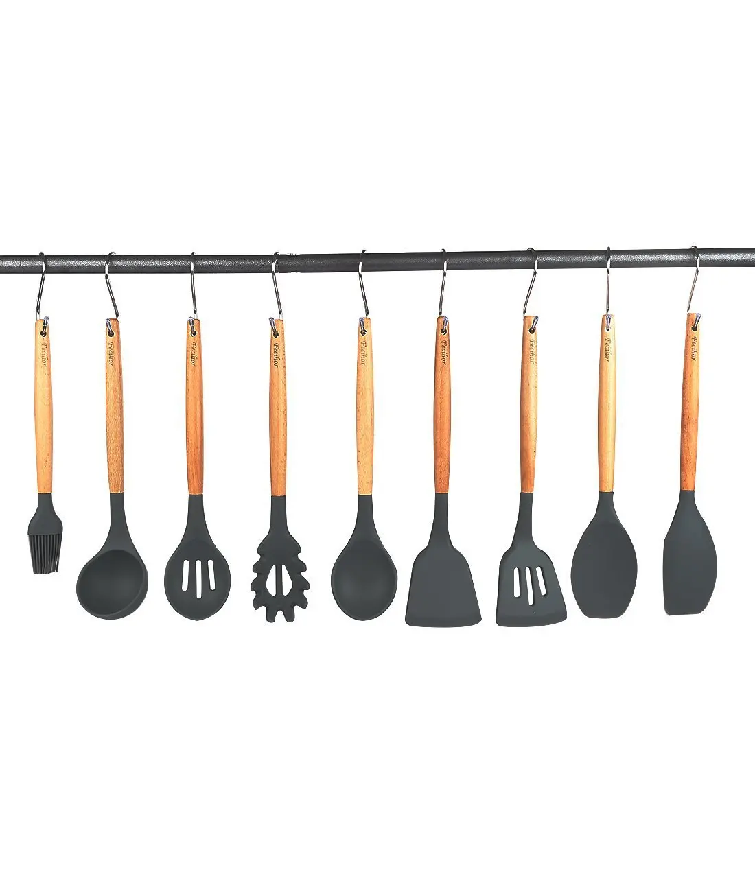 Силиконовые кухонные инструменты с деревянной ручкой кухонная утварь посуда для