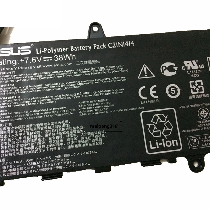 

C21N1414 original laptop battery For ASUS EeeBook X205T X205TA X205TA-BING-FD015B 11.6" 7.6V 38Wh