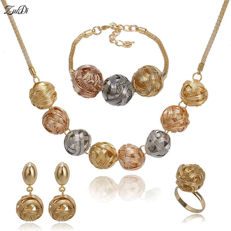 

ZuoDi woman accessories jewelry set Wholesale Fashion African Jewelry sets Brand Dubai Gold/Slive/Rose Color Wedding Jewelry Set