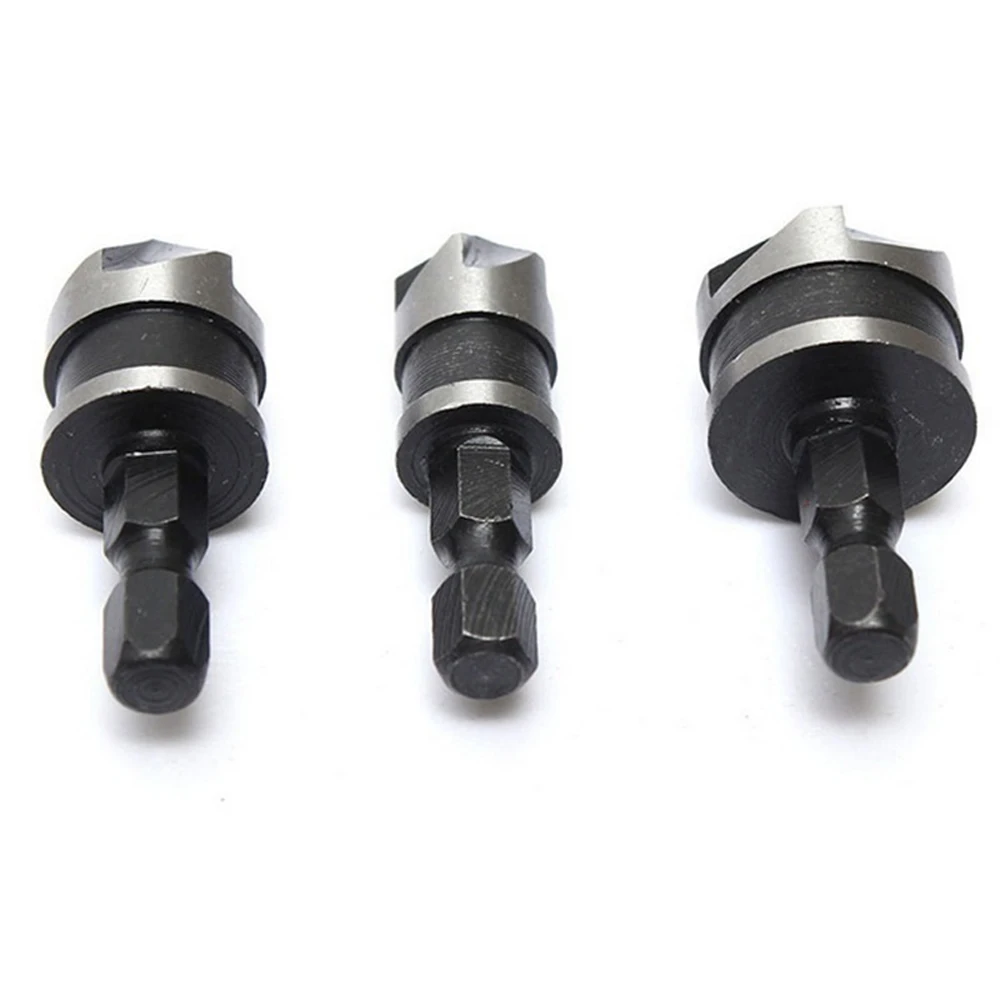

3pcs/set Hex Countersink Boring Set for Wood Metal Quick Change Drill Bit Tools