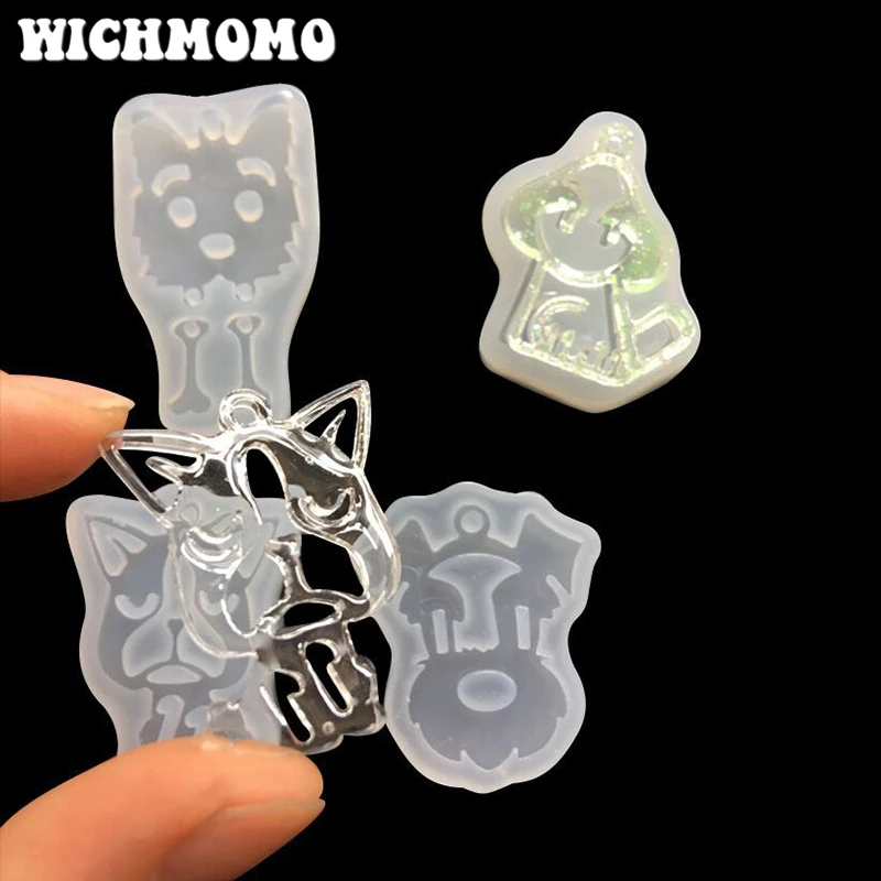 

New 1PCS 4 Style Dog Charms Craft DIY Transparent UV Resin Liquid Silicone Combination Molds for Earring Necklace Making Jewelry