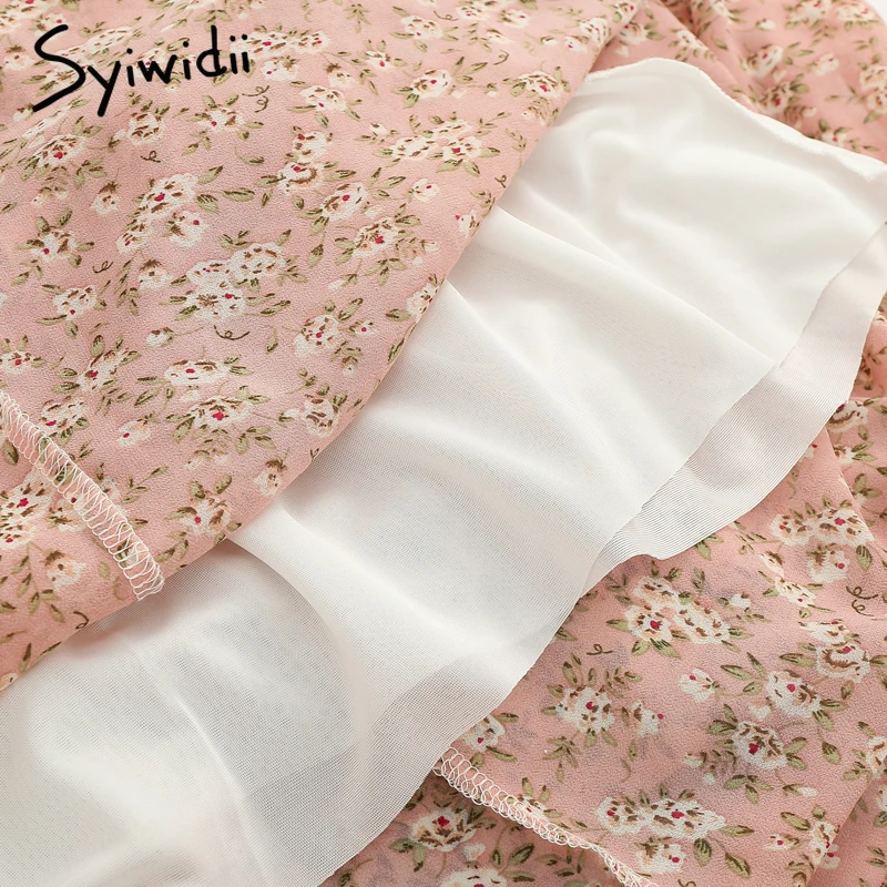 Женская Юбка-миди с цветочным принтом Syiwidii эластичная элегантная винтажная