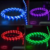 1m luminous cable fast charging date line 3 0 usb micro ios type c led cabel flowing glow data for samsung xiaomi huawei oukitel
