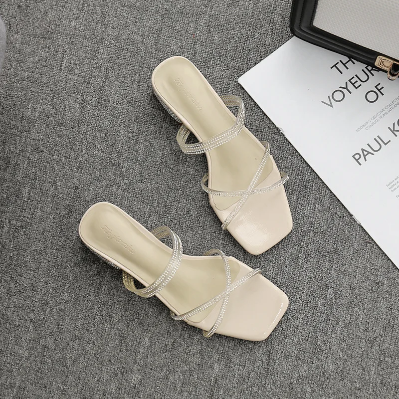 

Clear Slides Rhinestone Slides Woman Slippers Summer Sandals Women Fashion Sandals Slides Female+shoes Bayan Ayakkabi