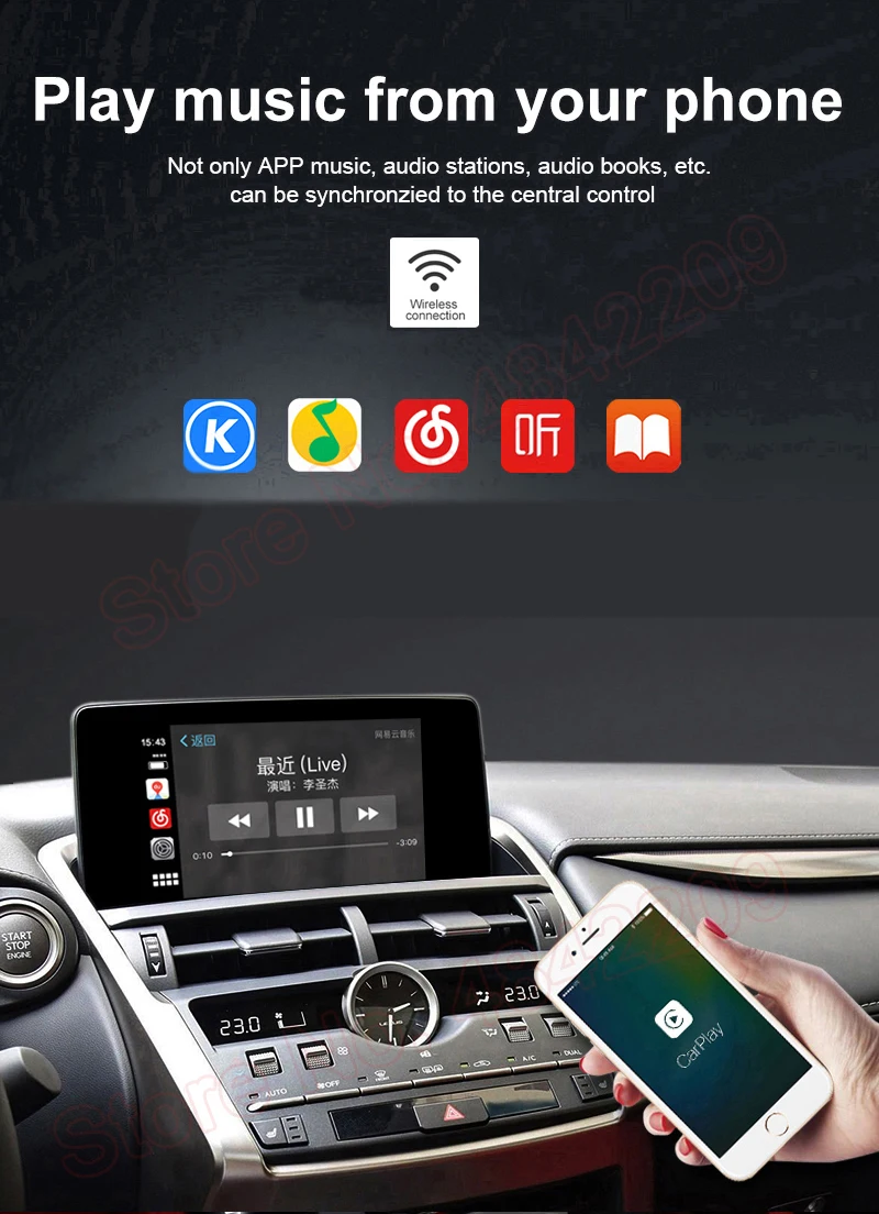 Фото Обновление экрана OEM автомобиля Apple CarPlay Android Auto Airplay Интерфейс декодера для Lexus IS ES NX RX GS LC UX GX LS LX RC CT №2