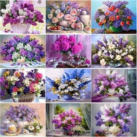 new 5d diy diamond painting scenery cross stitch flower diamond embroidery full square round drill crafts home decor art gift