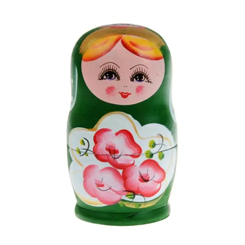 Зеленый Новинка, русские Матрешки, деревянные Matryoshka, набор кукол, ручная роспись, Декор, русские Матрешки, детские игрушки, кукла для девочек - Цвет: Зеленый