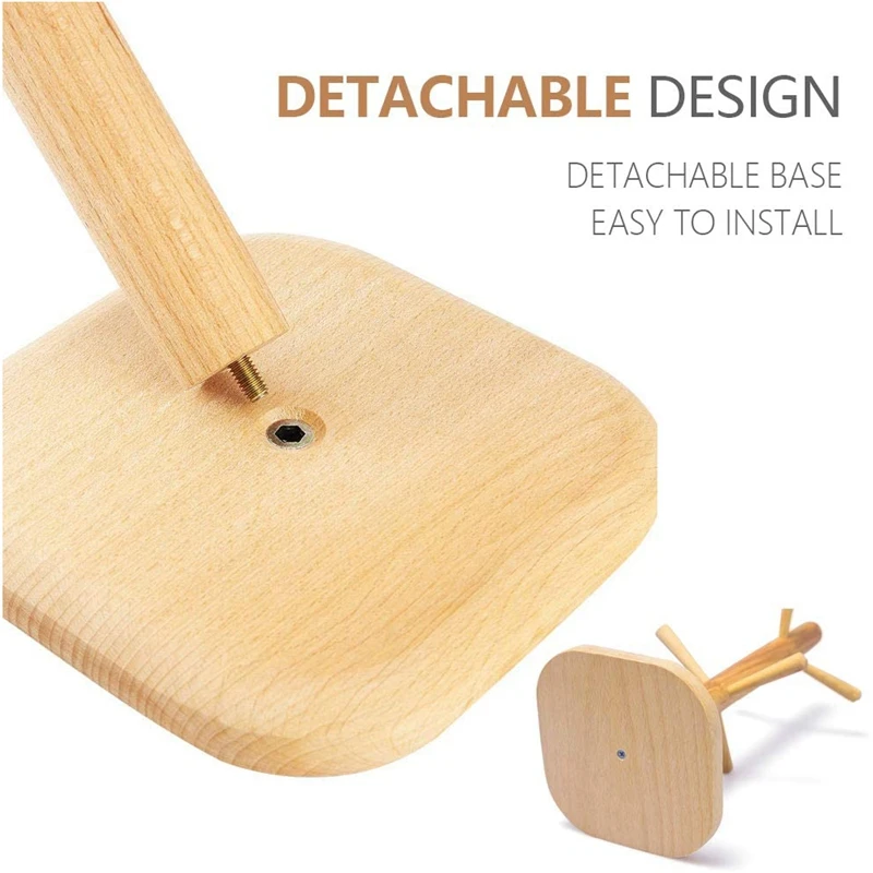 

Set of 2 Beech Wood Kitchen Towel Roll Holder Set,Towel Roll Holder&Mug Wooden Tree Holder for Kitchen&Home