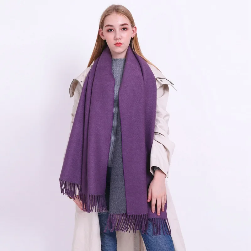 Осенне зимний женский шарф с двойной чистой шалью в корейской версии 2019 новый тип