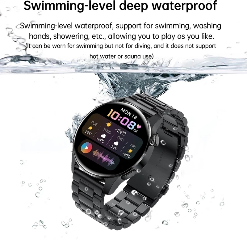 bluetooth call phone smart watch men waterproof sport fitness tracker weather display 2021 new watch smartwatch men for huawei free global shipping