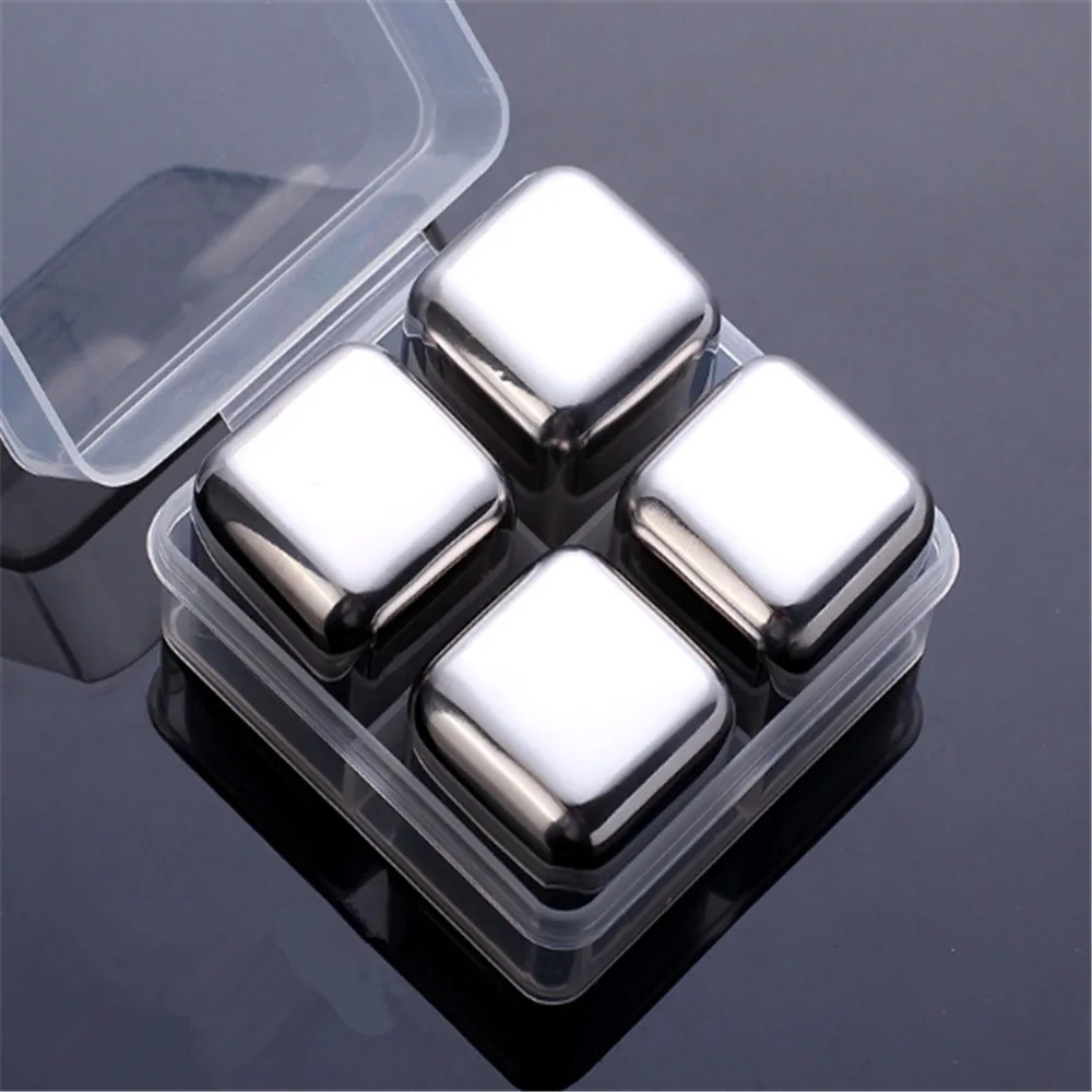 

8pcs Wine Cooler Stainless Steel Whisky Stone Island Reusable Ice Cubes Chilling Stones Champagne Cooler Drinker Beer Chiller