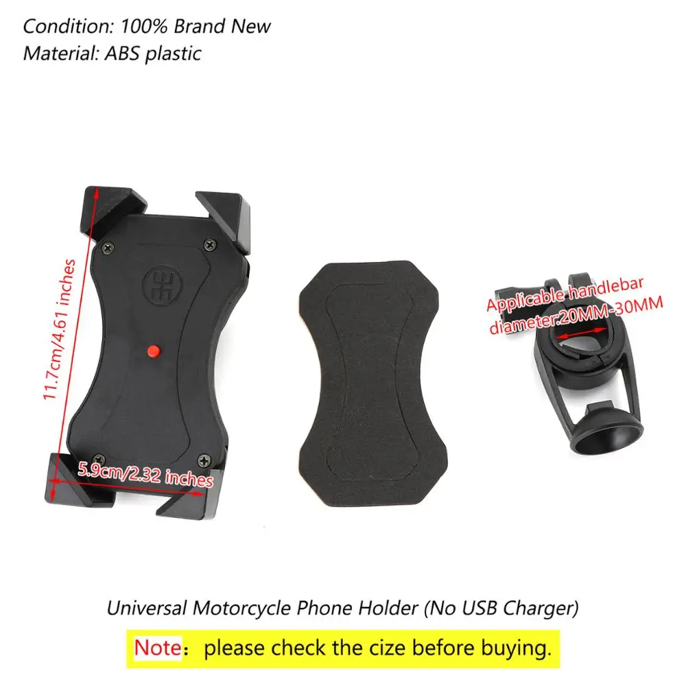 

Areyourshop Universal For iPhone Cellphone Moto Holder Bike Handlebar Bicycle Phone Holder Mount 360rotation GPS Holder