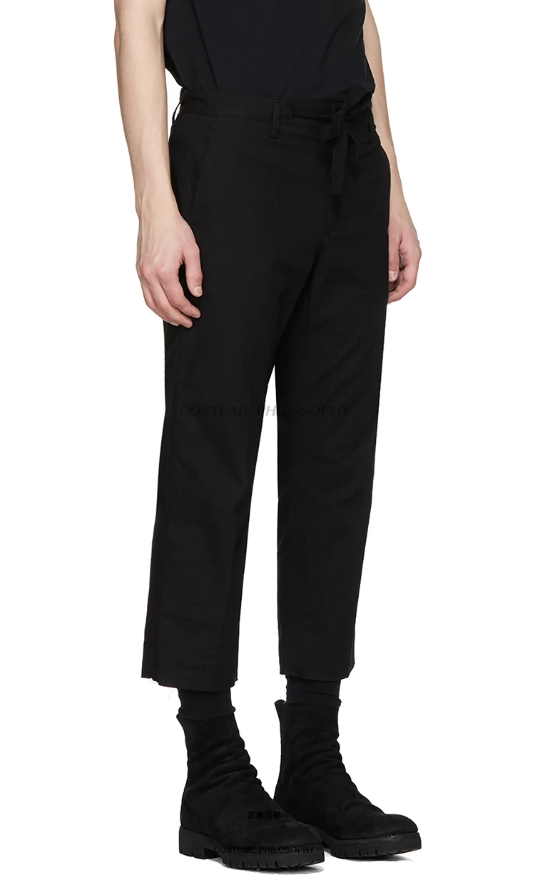 Men's casual pants slim fit Capris belt classic simple minimalism youth fashion urban | Мужская одежда