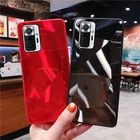 3D лазерный Алмазный Блестящий зеркальный чехол для телефона Xiaomi Redmi Note 10 9 8 Pro 9T 5G POCO M3 X3 C3, Мягкий защитный чехол для телефона из ТПУ