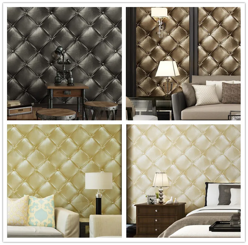 

Luxury Faux Leather 3D Wallpaper For Wall Living room Bed room Wall Paper Roll Background Wallcoverings Papel de parede