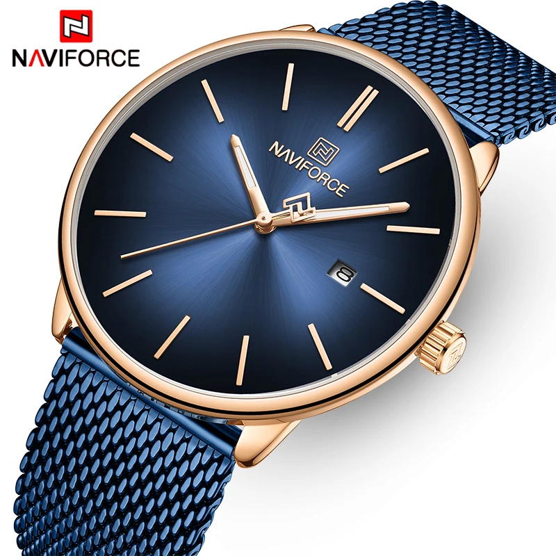 NAVIFORCE Топ люксовый бренд часы для мужчин кварцевые нержавеющая сталь