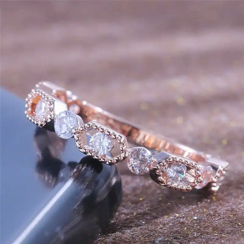 

Новое модное простое женское кольцо с полым шармом для помолвки Размер 6-10