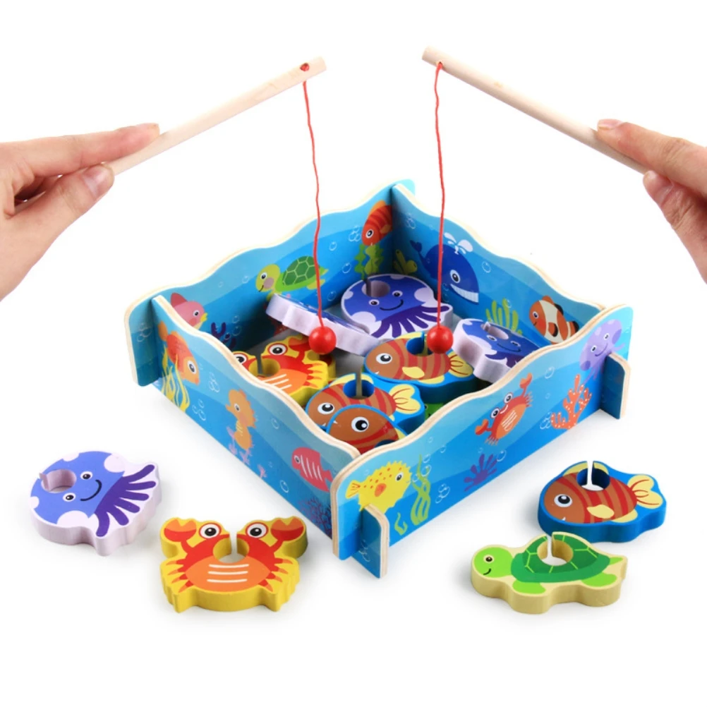 

Wooden Toys Fishing Game Educational Learning Game Strong Safety Early Childhood Education Toys