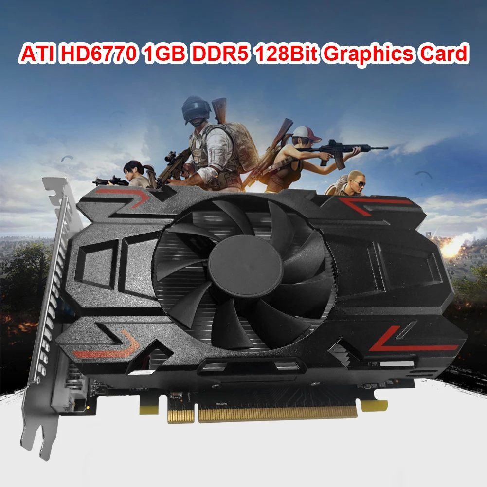 

Компьютерная дискретная видеокарта ATI6770, 1 ГБ DDR5, 128 бит, Тип видеопамяти, совместимая с HDMI, аксессуары для настольного компьютера