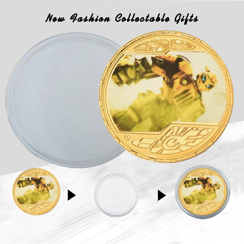 WR Transformers Bumblebee позолоченная монета с монетницей американский оригинальный набор