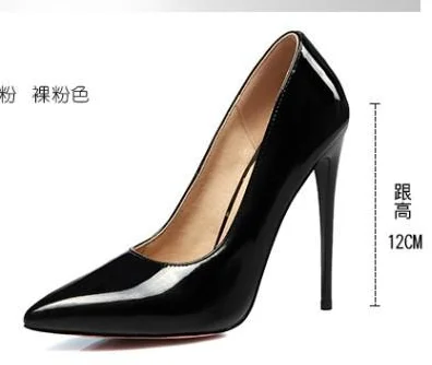 

Popular Large Size 41Pointed Toe 12cm High heels Nude Pink Red Women Shoes