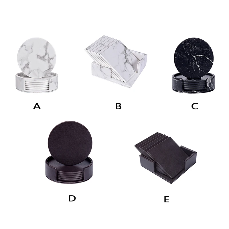 6 шт. Мраморная Подставка для стаканов чайная подставка столовые приборы