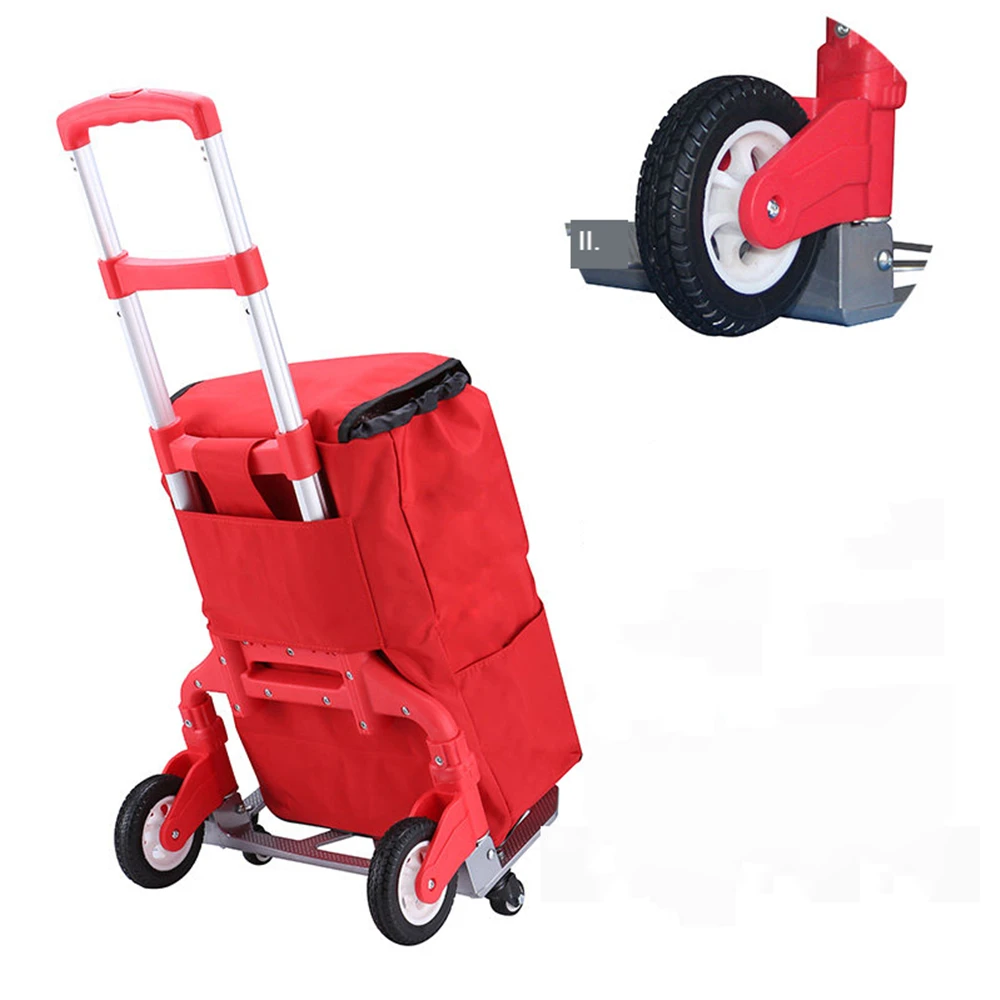 

Folding Hand Truck and Dolly Garden Shopping Carts Heavy-Duty Luggage Trolley Cart With Telescoping Handle and Rubber Wheels Bag