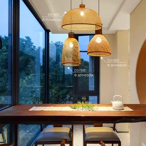 Vintage Bamboo Pendant Lights for Home Decoration Chinese  Handmade Rattan Pendant Lamp Restaurant Cafe Corridor Hanging Lamp