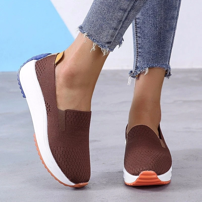 Fashion Women Flats Slip on Mesh Shoes Woman Light Sneakers Spring Autumn Loafers Femme Basket Flats Shoes