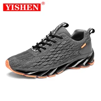 yishen men shoes spring fish scale blade mens casual lace up sports shoes men breathable gym running athletic shoes sneakers