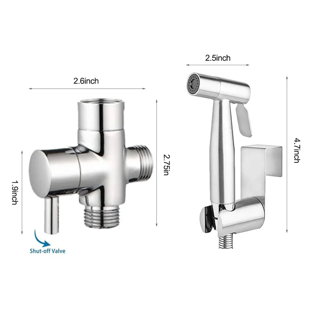 

Handheld Toilet Bidet Sprayer Set Kit Stainless Steel Hand Bidet Flexible Faucet Bathroom Hand Sprayer Shower Head Self Cleaning
