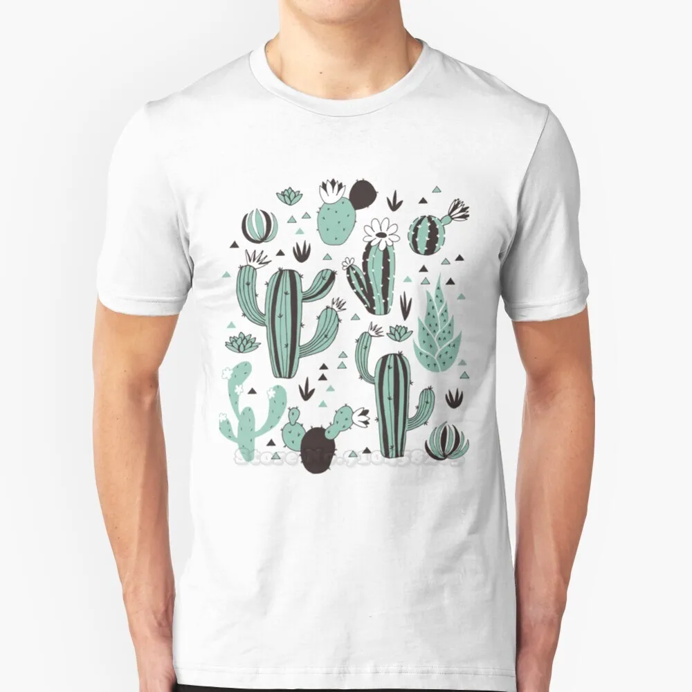 Кактусы Новые Летние красивые дизайнерские футболки в стиле хип хоп топы ручной работы Любовь векторный