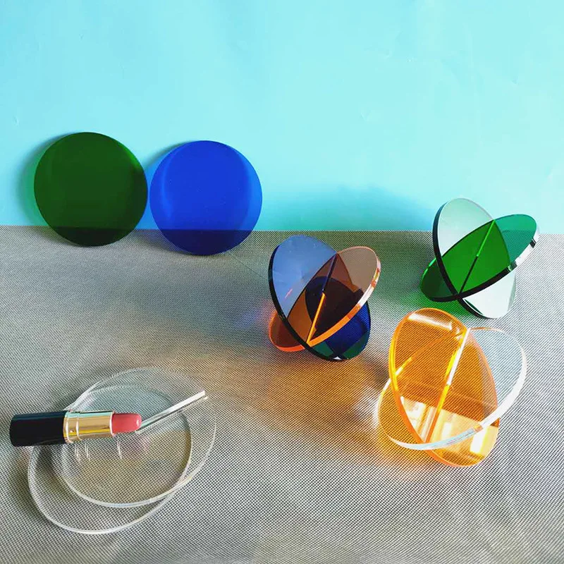 

Acrylic Placemat Round Color Table Mat Drink Coaster Coffee Mug Cup Heat-resistant Nonslip Pads Kitchen Decor Accessories