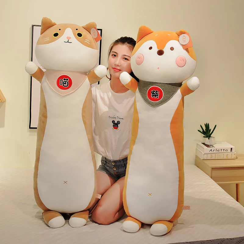 

1pc 60CM Lovely Shiba Inu Husky Plush Toys kawaii Stuffed Soft Animal Rabbit Cats Long Pillow for Girls Kids Birthday Gifts