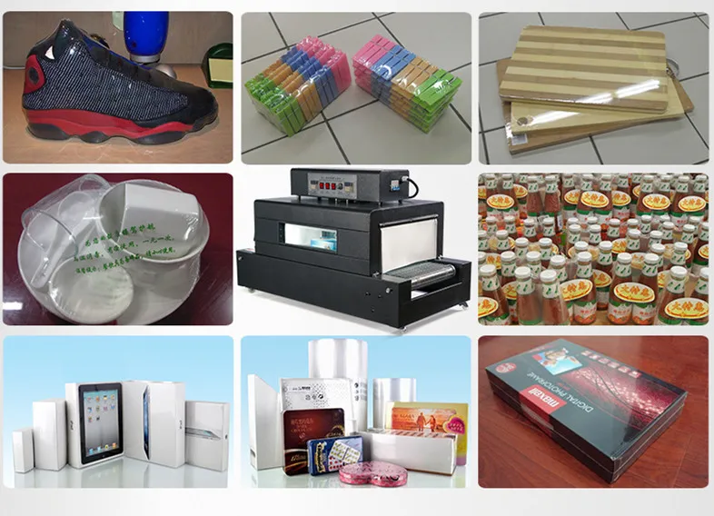 

BS-400 tabletop quality heat shrink tunnel packing machine with chain conveyor (plastic film shrink wrapping machine)